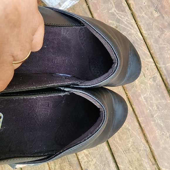 Clarks Grasp Chime Black Leather Slip Resist Slip on Work Clogs Women's Sz 8.5 M - Picture 8 of 15